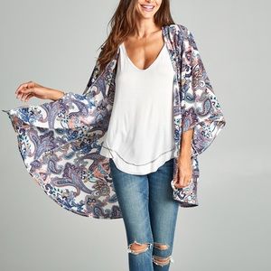 NWT Oversized Paisley Kimono MADE IN USA